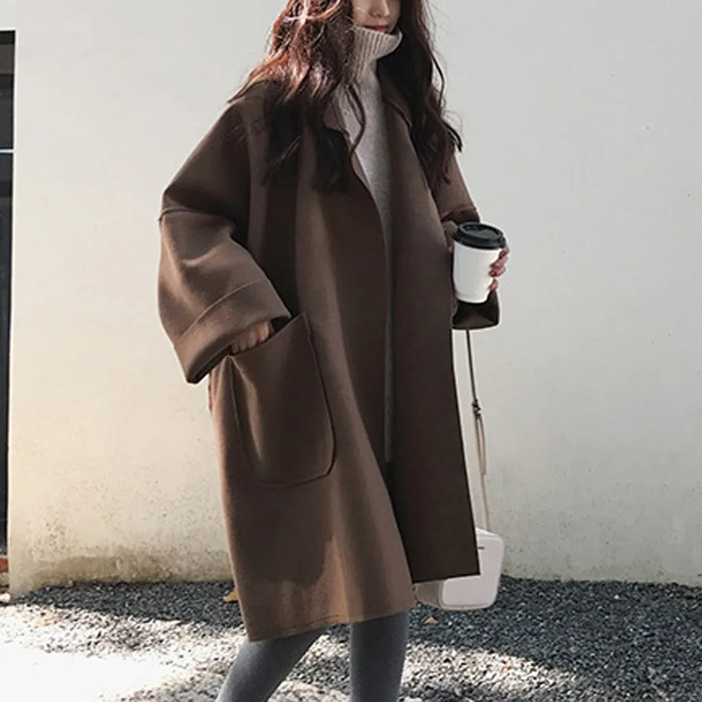 Новая женская верхняя одежда зимняя одежда пальто новая мода длинное элегантное шерстяное пальто кардиган шерстяное пальто Зимние шерстяные куртки# J30