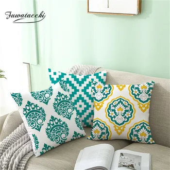 

Fuwatacchi Nordic Style Geometric Cushion Cover Green Pillow Cover For Home Sofa Decorative Pillowcases Polyester Throw Pillows