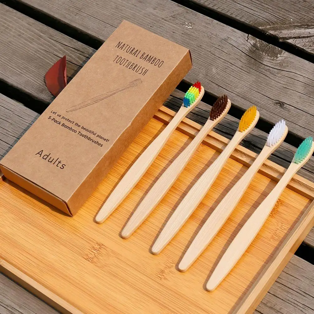 10Pcs Environmentally Bamboo Toothbrush Environmentally Friendly Soft Bristle Adult Toothbrushes For Oral Nursing Care 5