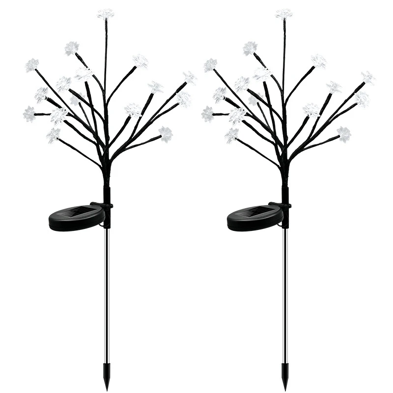 

Solar Flower Lights Outdoor Garden Lamp Christmas Decorations Lights Beautiful 16 LED Solar Powered Flower Lights --2 Pack