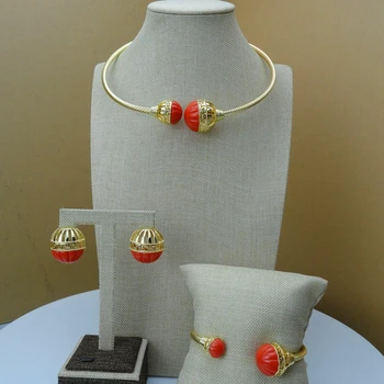 

Yuminglai New Arrival Simple Design Fashion Coral Jewelry Set African Ladies Jewelry Sets FHK6477