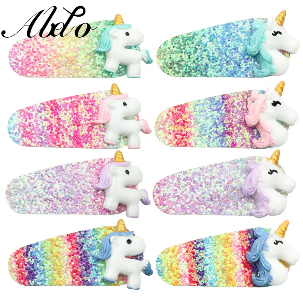 

ABDO 2020 New Children Hair Pin Lovely Candy Color Unicorn Hair Clip Toddler Kids Headdress Baby Hair Accessories Kids Headdress