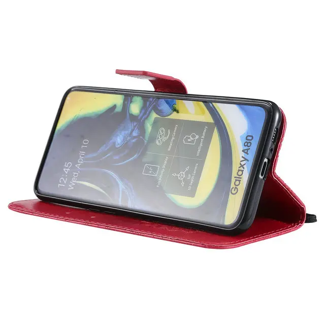 3D тиснение флип Etui для Coque samsung A80 чехол 360 Защита кошелек слот для карт samsung Galaxy A80 Чехол samsung A 80 Броня