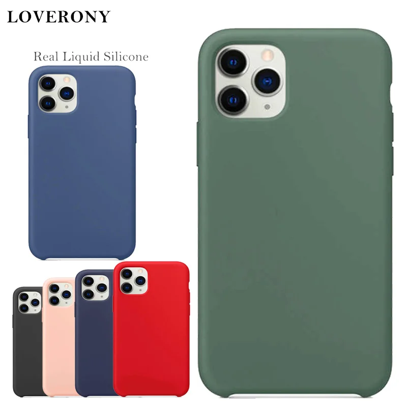 

LOVERONY Real Liquid Silicone Case For Apple iPhone 11 Pro MAX XR X XS MAX Back Cover Luxury Logo Case For iPhone 7 8 Plus Capa