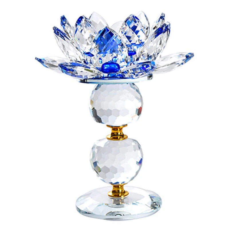 

New Lotus Candlestick Decoration Feng Shui Home Decoration Accessories Holder Glass Fashion