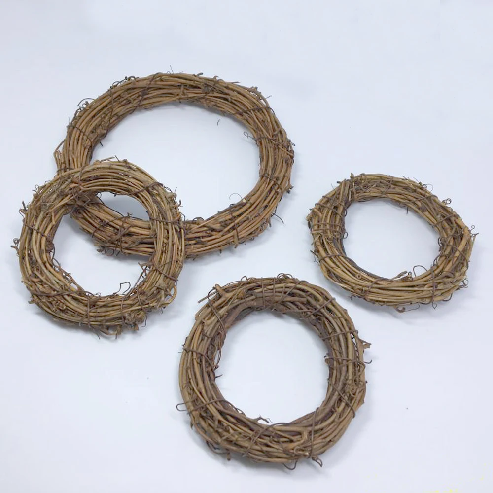 

3pcs brown color round shaped rattan hoop for decoration