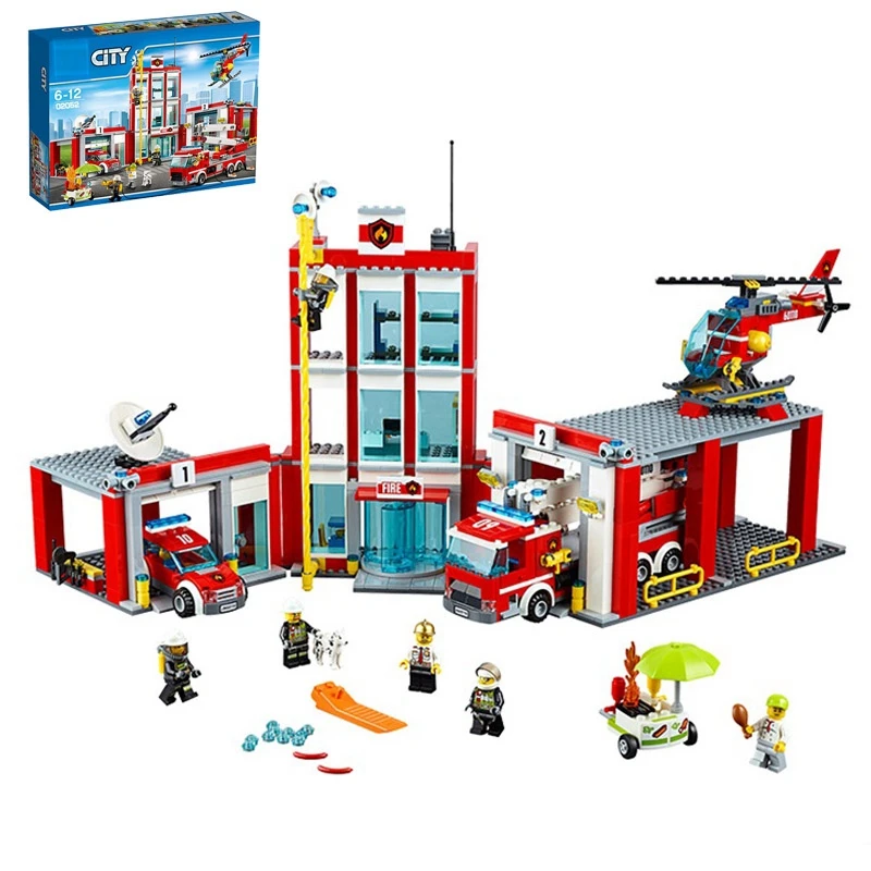 

The Fire Station 958pcs City Series Compatible with Legoinglys 60110 Building Block Model Education DIY Toys For Children 10831