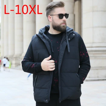 

Oversized Men's Winter Vest High Quality White Duck Down Male Waistcoat Plus Size Upset Warm Fashionable Outdoor Cotton Clothes
