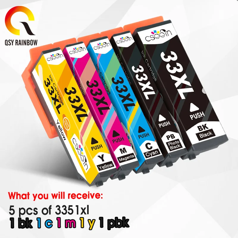 5pk 33xl Compatible Ink Cartridge For Epson Xp530 Xp630 Xp830 Xp635
