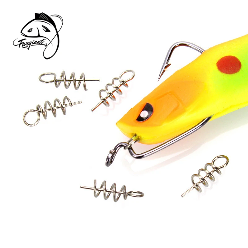 

FARGIANT 50pcs 50PCS/Lot Fishing Hook Centering Pins Spiral Twist Crank for Soft Lure Bait Worm