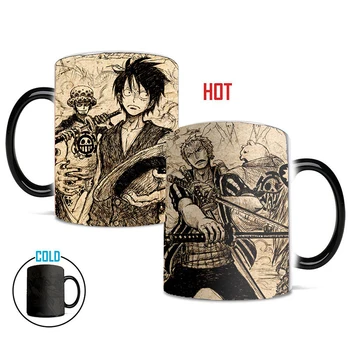 

1Pcs 350ml New Cerative Anime Luffy Color Changing Mugs Coffee Milk Ceramic Cups Best Gift for Children Friends Birthday Party