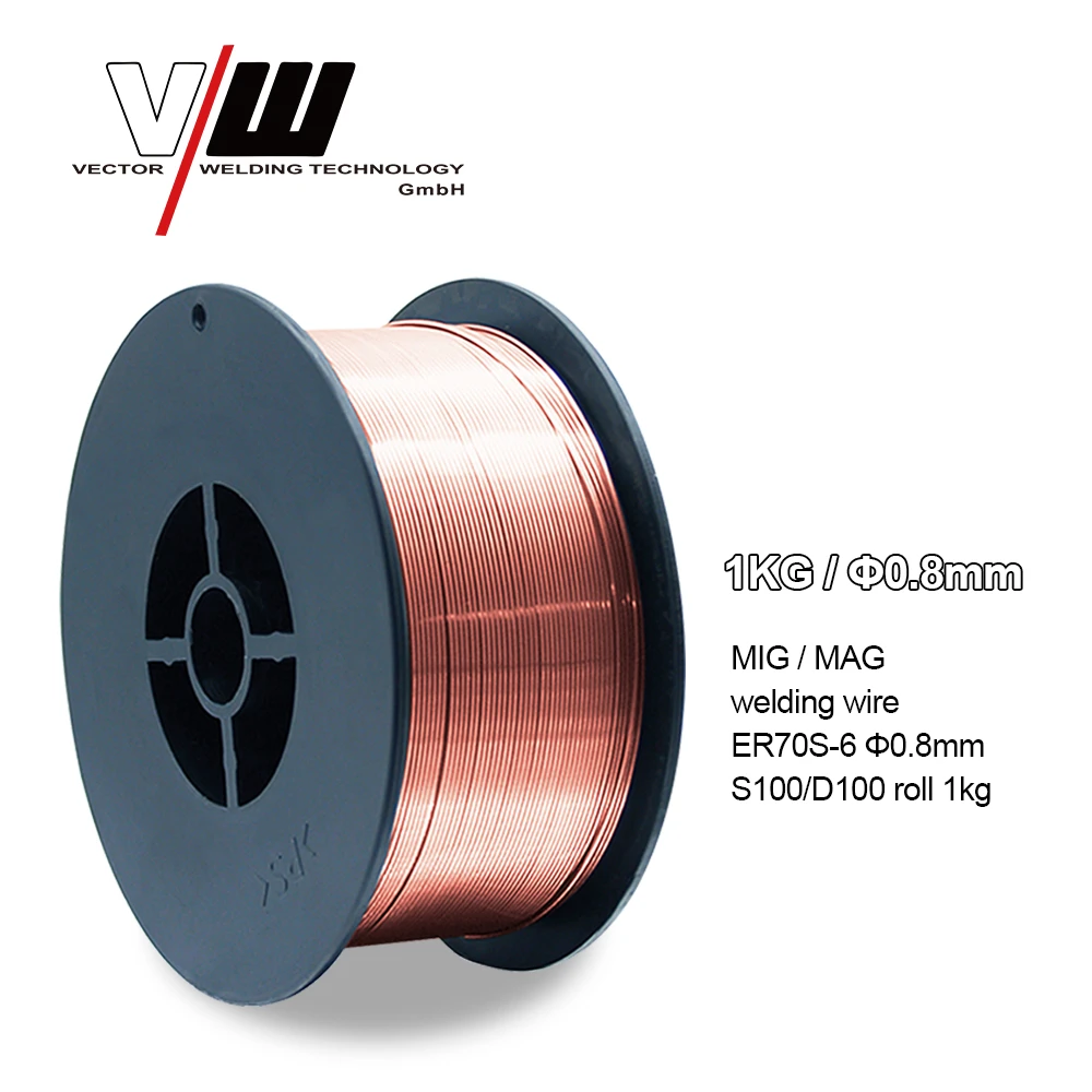 1KG Carbon Steel Gas Shielded Welding Wire Mild Steel ER70S-6 / ER50-6 MIG Carbon Steel Welding Wires Welding Machine brass welding rod