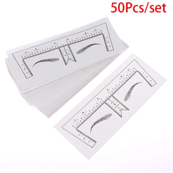 

50 Pcs Practical Semi-permanent Positioning Microblading Eyebrow Scale Measuring Ruler Tattoo Tools Accessories