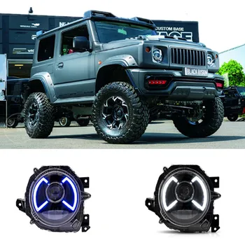 

2019 new jimny mini SUV Blue and white LED HID or LED Headlight Lens headlight assembly