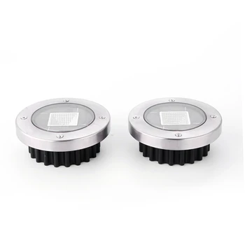 

New Solar Deck Lights Driveway Dock Lights Outdoor-Solar Ground Disk Lights for Pathway Step Stair Lawn Garden Yard