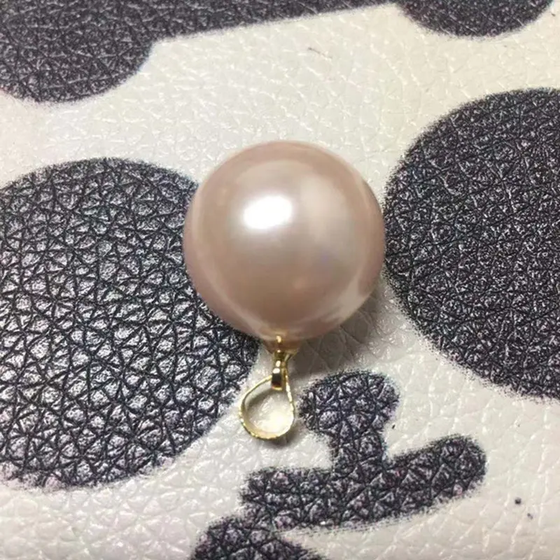 16 мм Розовая Круглая жемчужная ожерелье с ракушкой Очаровательная Ручная работа