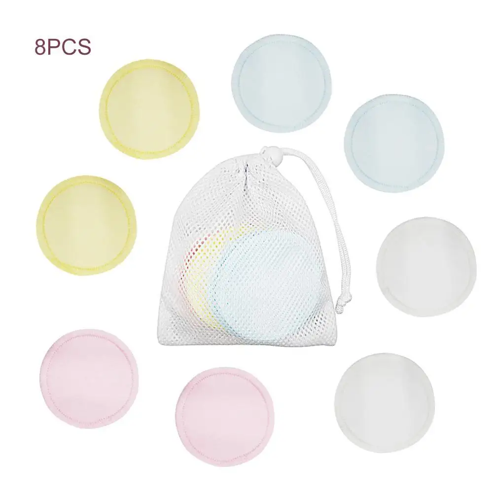 8 pcs with bag Новые подушечки для снятия макияжа многоразовые ватные диски средство для снятия макияжа для лица бамбуковые волокна уход за кожей лица подушечки для ухода за кожей очищающие кожу - Цвет: 8 pcs with bag