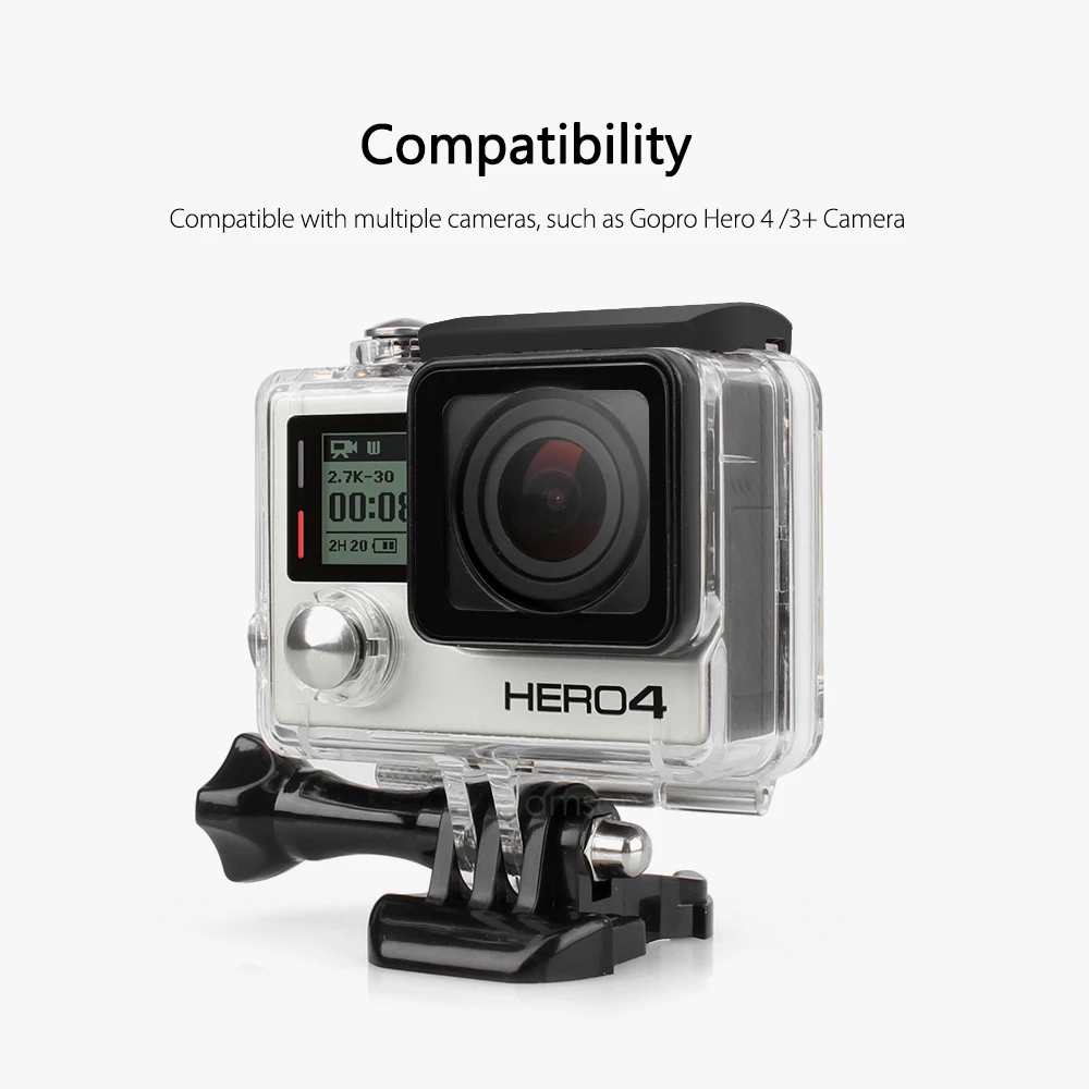 Водонепроницаемый чехол Vamson для Go Pro Hero 4 3+ черный для экшн-камеры Gopro для серфинга дайвинга аксессуар VP605