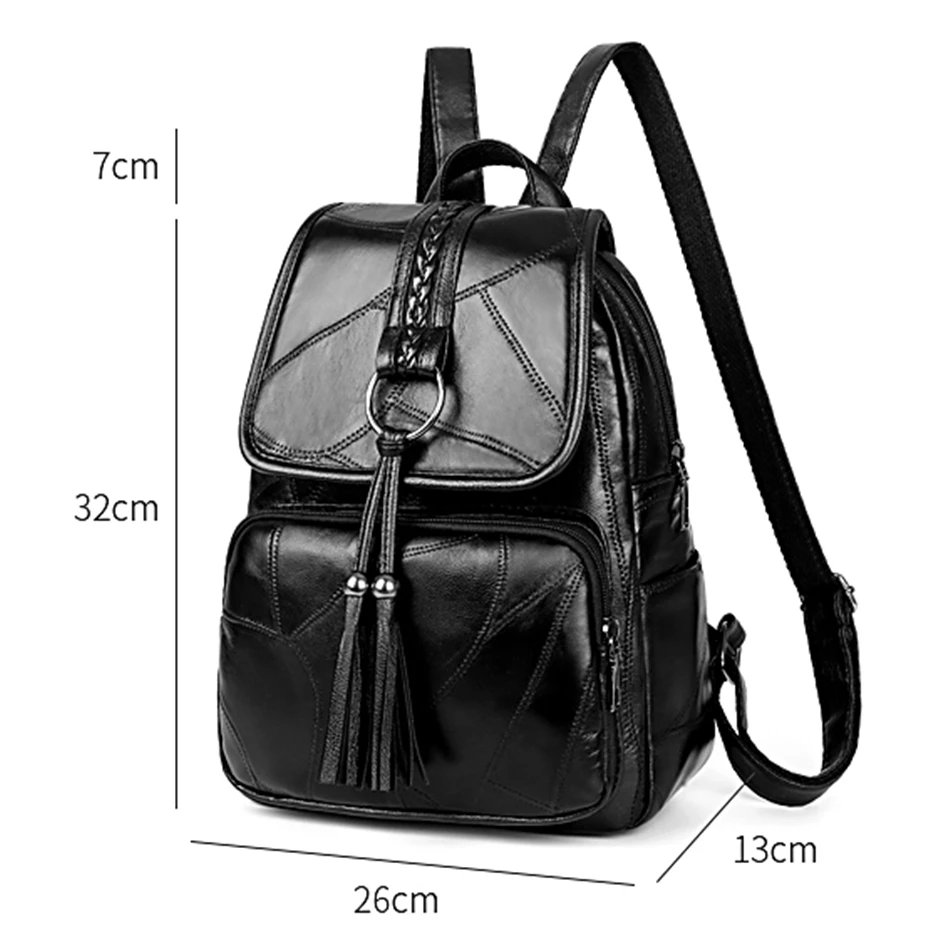 Элегантные женские рюкзаки с кисточками Mochila Feminina, мягкие кожаные школьные рюкзаки для девочек, большой вместительный дорожный рюкзак Bolso Mujer