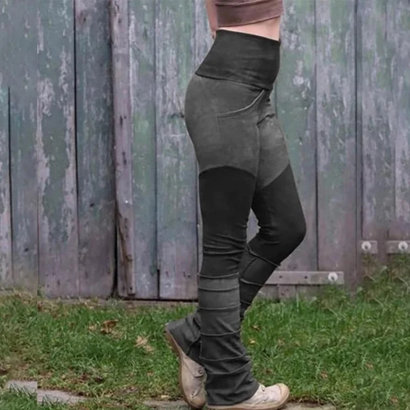 Женские брюки с высокой талией эластичные повседневные брюки теплые расклешенные брюки AIC88