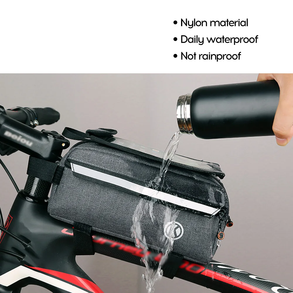 Сумка для горного велосипеда, водонепроницаемая, MTB, передняя, сумка, 6 дюймов, держатель для телефона, сотовый, мобильный чехол для телефона, велосипедная верхняя труба, сумка, велосипедные аксессуары