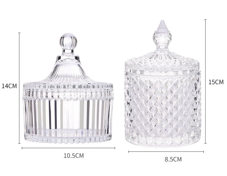 Decorative Fluted Glass Trinket/Storage Vintage Inspired Jar 