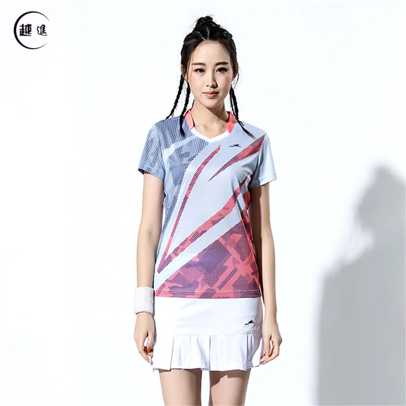 Quick-drying Volleyball Suit Group Purchase Custom Printed Short-sleeved T-shirt for Men and Women Sports Competition Badminton - Цвет: B2609female2