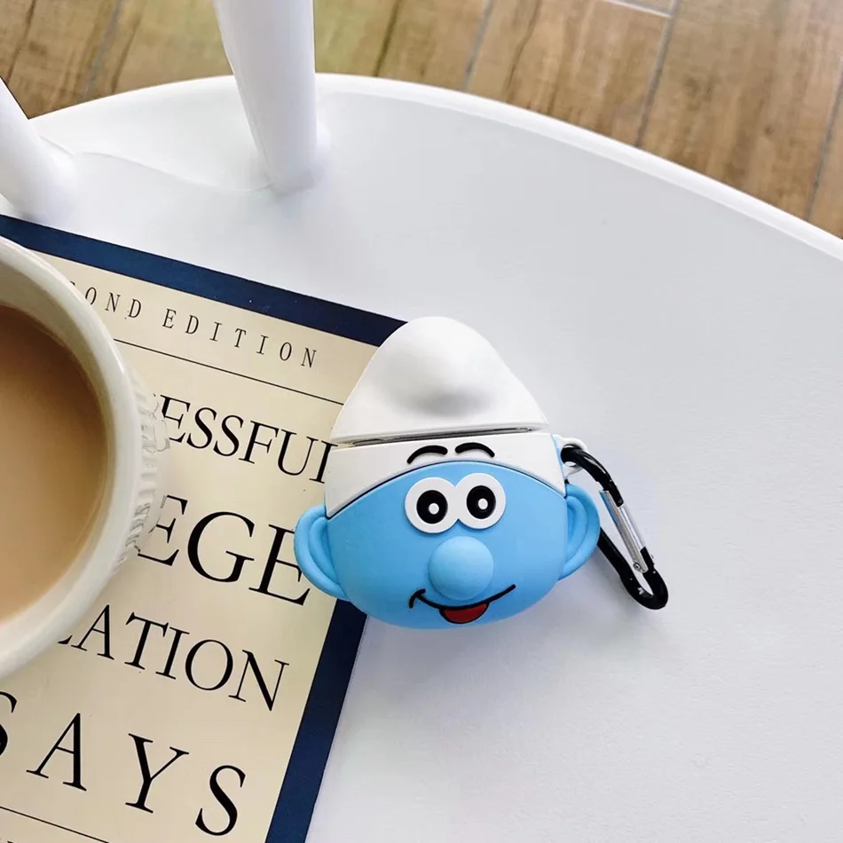 3D чехол для наушников для Airpods, чехол, милый силиконовый чехол с изображением собаки утки из мультфильма для Apple Air pods 2, наушники/Earpods, чехол, брелок, кольцо