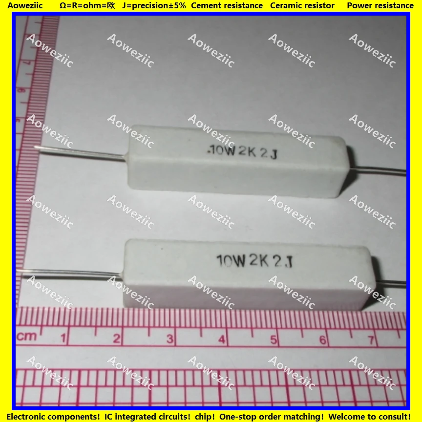 10 шт. RX27 горизонтальный цементный резистор Вт 2 к ом 10W2K2J 10W2. 2KJ 2200 керамическое