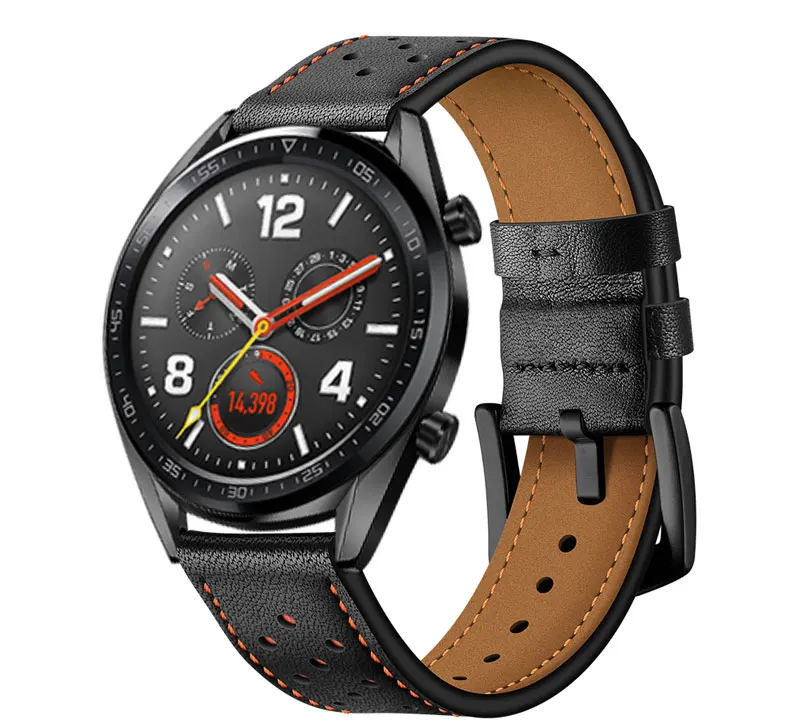 Huawei watch gt ремешок для samsung gear S3 Frontier galaxy watch 46 мм Amazfit GTR 47 мм/pace/stratos ремешок из натуральной кожи браслет