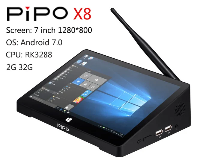 7 дюймов 1280*800 pipo X8 Pro/X8S/X8 Мини ПК Win10/Android 7,0/Linux Intel Z8350/Z3735/RK3288 четырехъядерный HDMI 2G ram 32G rom - Цвет: X8 Android 7.0