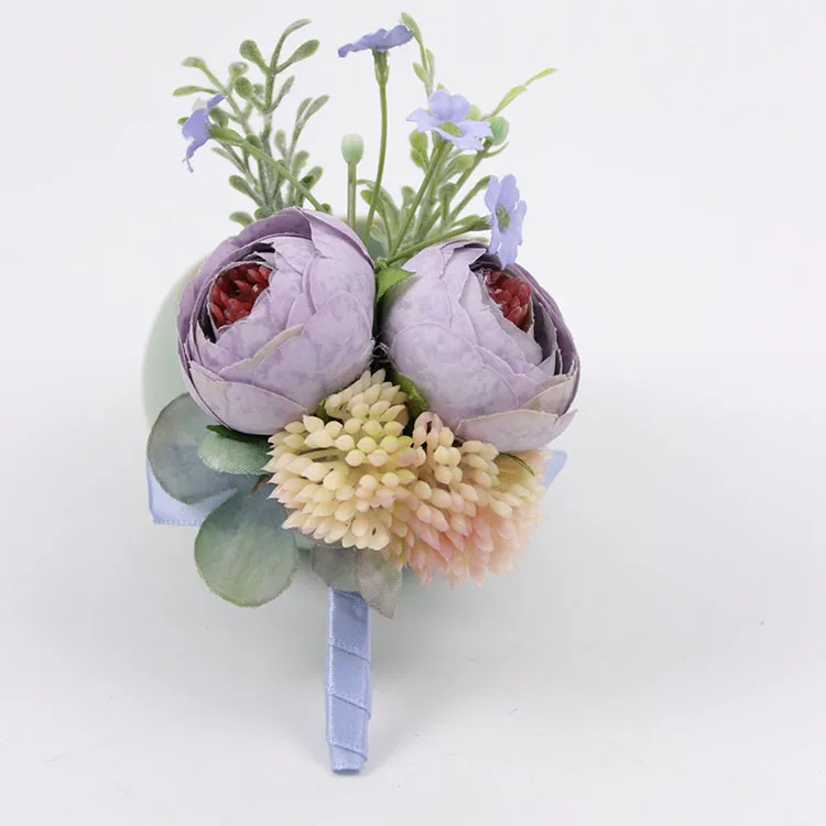 boutonniere-B YO CHO корсаж на запястье розы цветок жениха Бутоньерка Свадебный цветок ручной работы бутоньерка на запястье для подружки невесты Свадебный костюм бутоньерки - Цвет: boutonniere-B