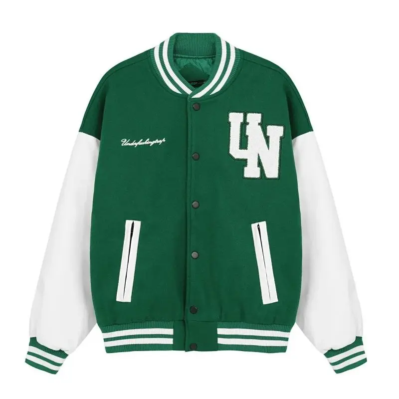 Green Varsity Jacket Men Bomber 