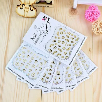 

High Quality Hot Sale 3D Stereo Bronzing Exquisite Beautiful Nail Stickers 30pcs Mixed Nail Stickers DIY Nail Art Decoration