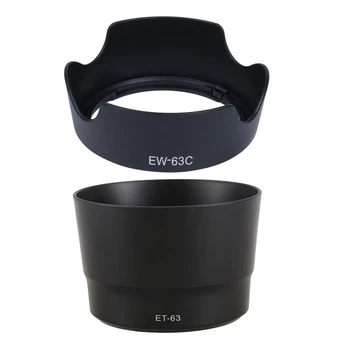 

2 Pcs Lens Hood Camera Lens Hood for Canon EF-S: 1 Pcs EW-63C EW63C 18-55Mm F / 3.5-5.6 IS STM Lens Hood & 1 Pcs ET-63 55-250Mm