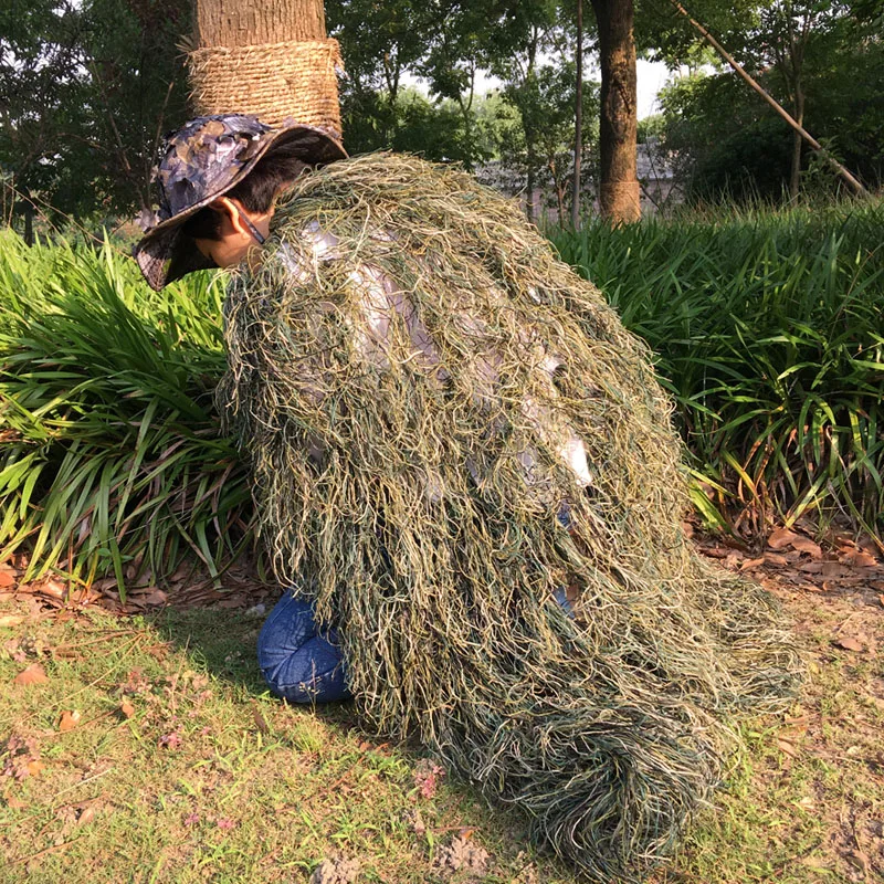 Hunting 3D Sniper Camouflage Ghillie Head Cover Desert Woodland Decoration  Netting Ghillie Suit Clothing for Camping Fishing Bir