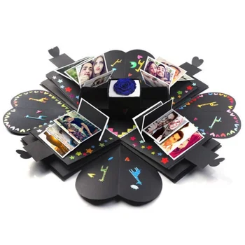 

DIY Scrapbook Photo Album For Valentine Wedding Gift Hexagon Surprise Explosion Box For Valentine's Day Gifts New
