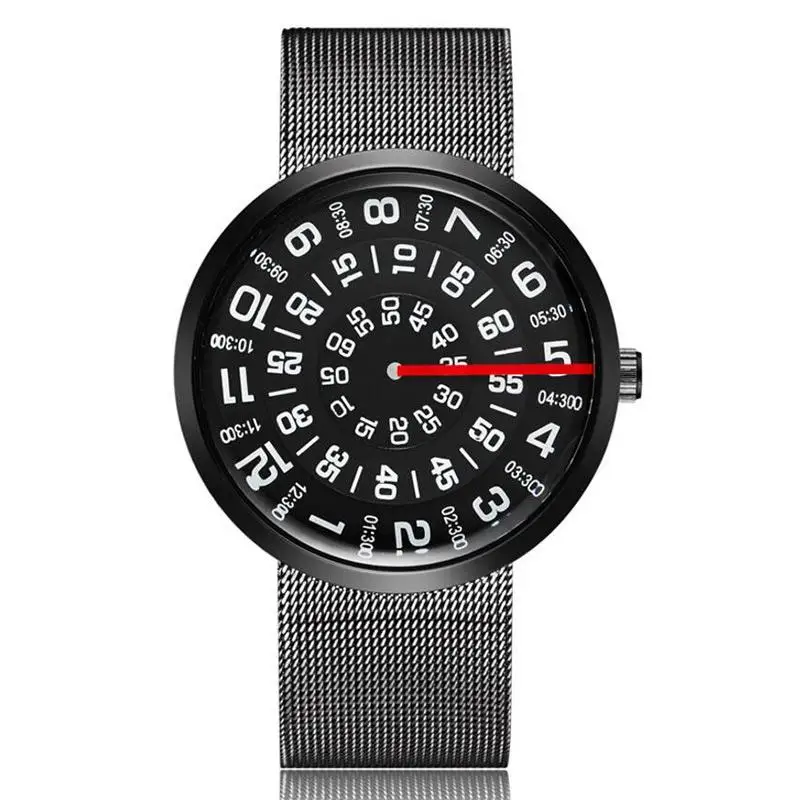 

Drop Shipping Watch for Men Women Quartz Watches Turntable Number Dial Wristwatch Stainless Steel Band Couple Wrist Clock Reloj