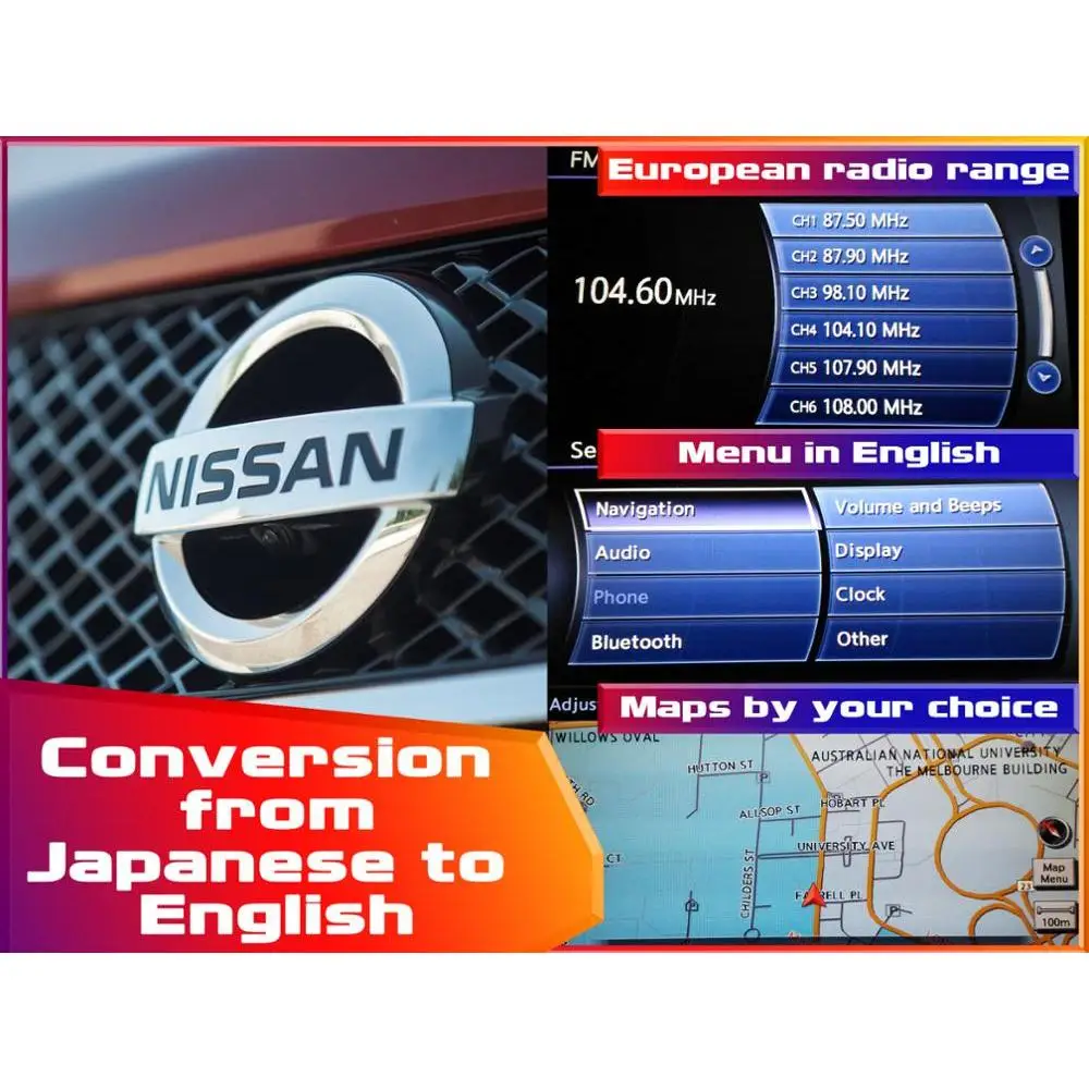 Qashqai Original Clarion gps navi CD DVD radio recorder head unit. Conversion to 8 EU languages.Your country maps | Автомобили и