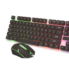 Настольный 104 клавиш RGB подсветка Проводная игровая клавиатура и мышь комбо для ПК компьютер Проводная клавиатура и мышь комплект Новинка