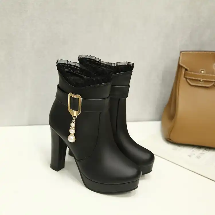 womens black dress booties