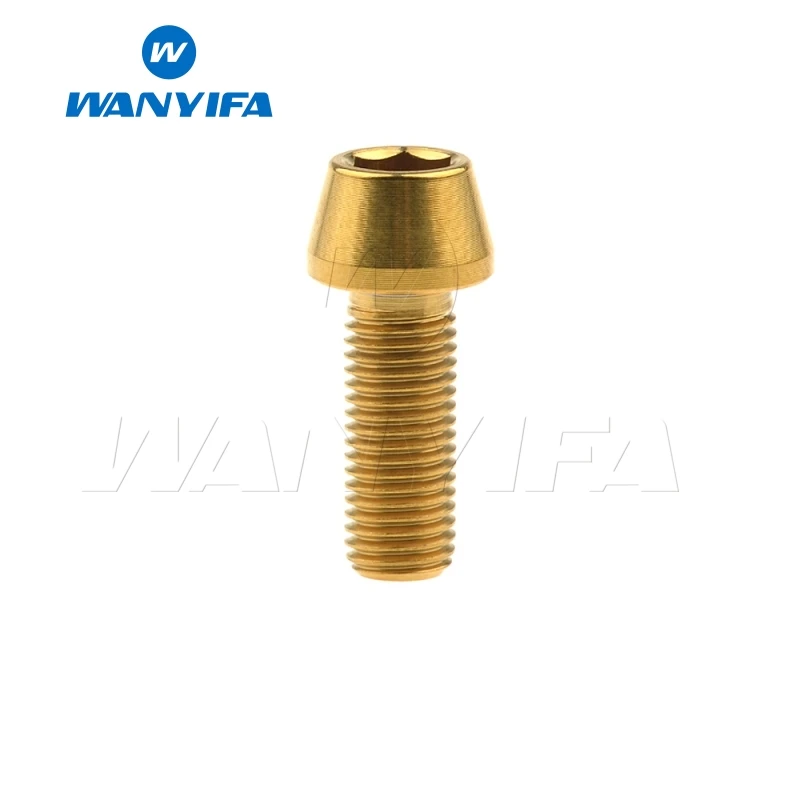 M5x15 Gold Wanyifa M5x9 15, 16, 18, 20, 25 30 35, 40 45 50 55 60 мм шестигранный ключ конической головкой Винт с титановым болтом для Велосипедный вынос руля - Цвет: M5x15 Gold