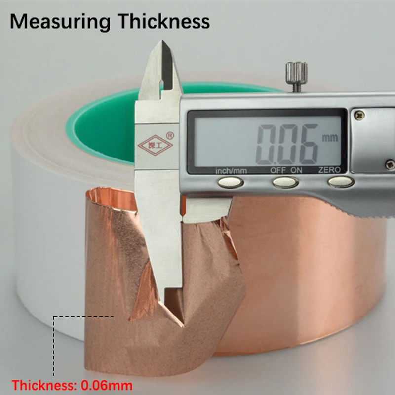 10meter Adhesive Conductive Copper Foil Tape 8/20/30/50mm Shield Eliminate EMI Anti-static Single-sided Repair Tape Thick0.06mm