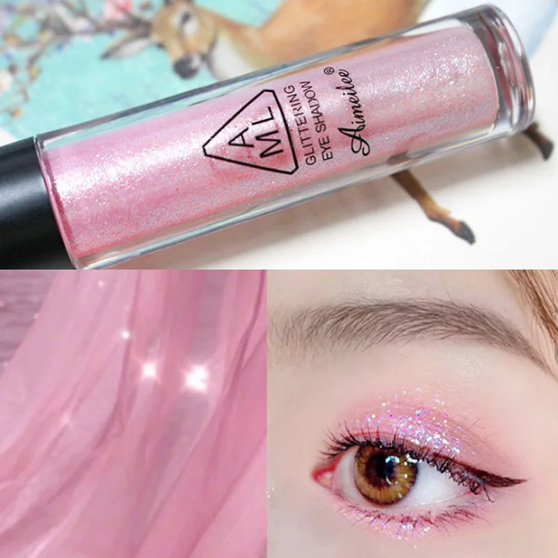 1pcs Diamond Glitter Eyeshadow Women Makeup Nude Shimmer Liquid Eye Shadow Mineral Pigment Long-Lasting Cosmetics Maquillaje
