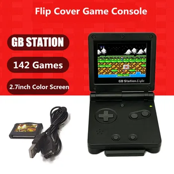 

Flip Cover Game Station Video Game Console 2.7inch color screen 8Bit FC handheld game player 142games AV output