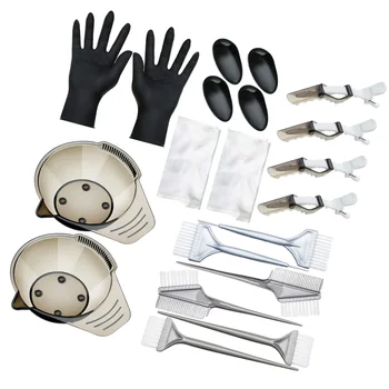 

1 Set/20pcs Hairdressing Supplies Easy Use Professional Portable Hair Coloring Tool for Adults Men