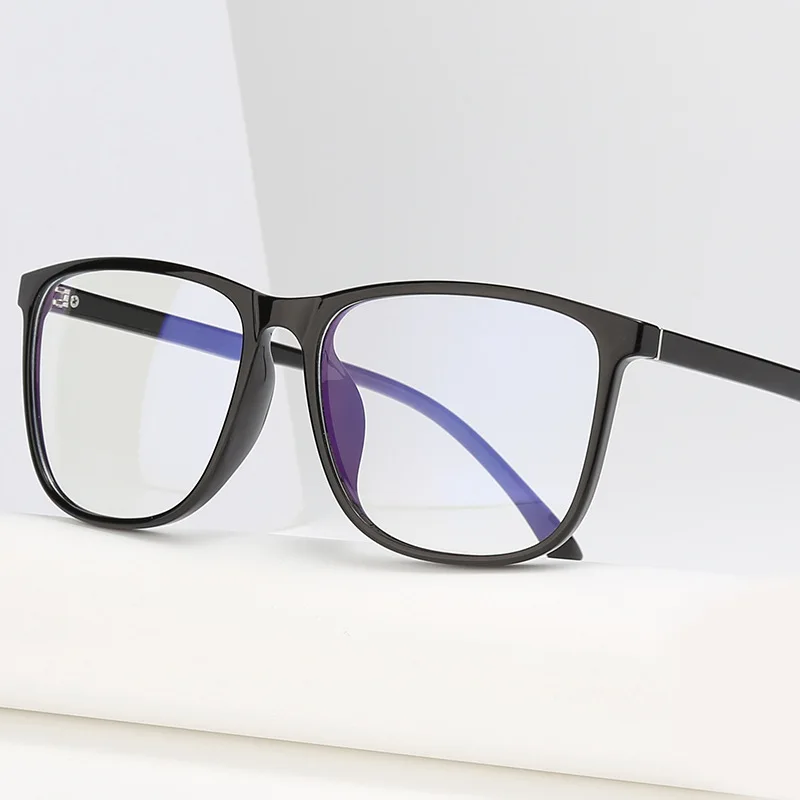 

Evove Computer Glasses Men Women Transparent Clear Tint Lens Block Blue Light Eyewear TR90 Black Eyeglasses for Prescription