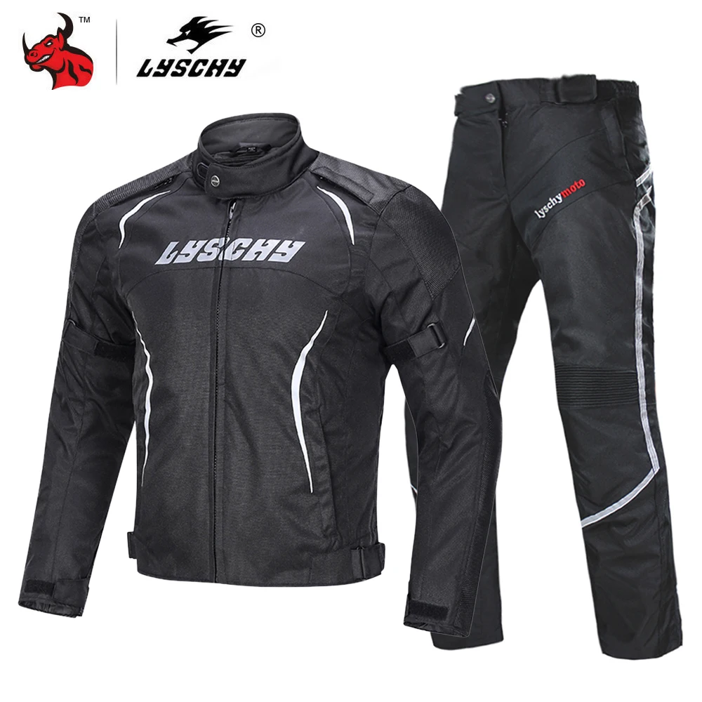 LYSCHY Autumn Winter Motorcycle Jacket Pants Suit CE Protective Gear Motorbike Riding Moto Jacket Waterproof Cold-proof Clothing