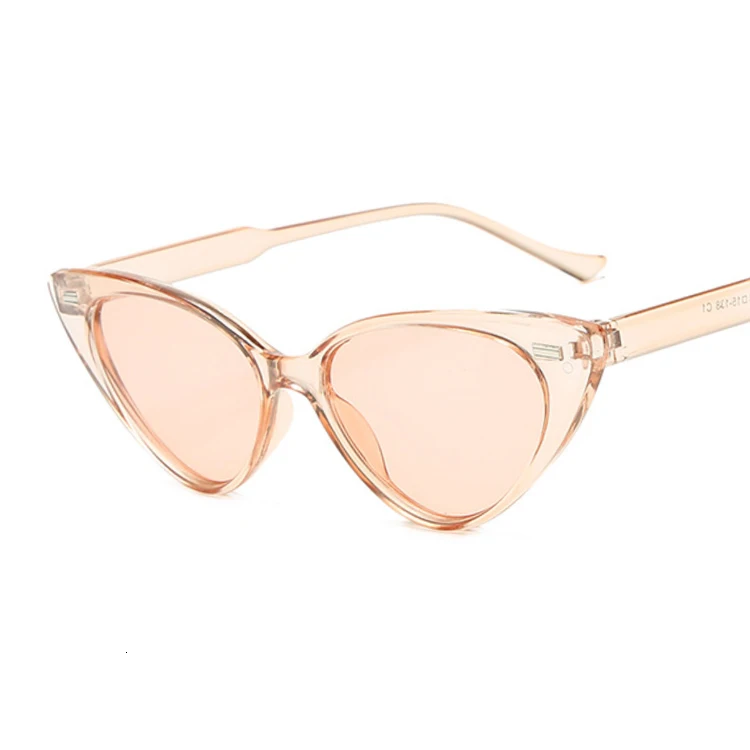 Новое поступление модные солнцезащитные очки кошачий глаз женские брендовые дизайнерские ретро женские солнцезащитные женские очки оculos De Sol Feminino UV400 - Цвет линз: Champagne Pink