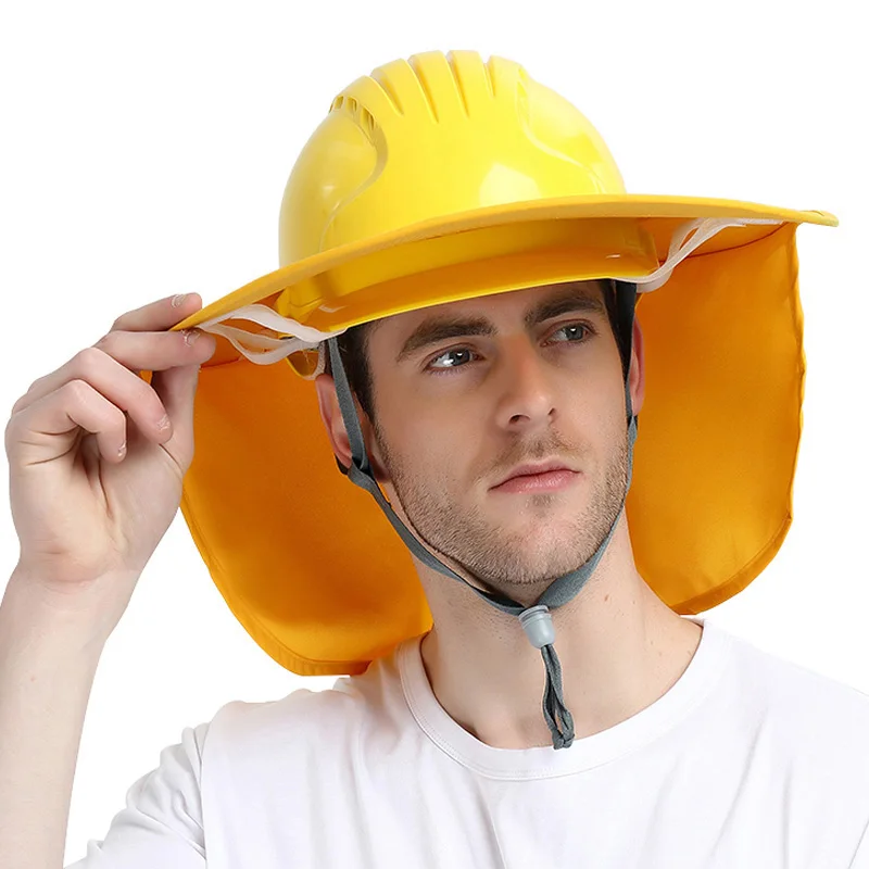 

construction anti-UV sun protection Sun visor for safety helmet summer breathable multi-functional wide hat full shade visor